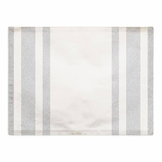 Textured Blue Stripes 18" x 14" Cotton Twill Placemat